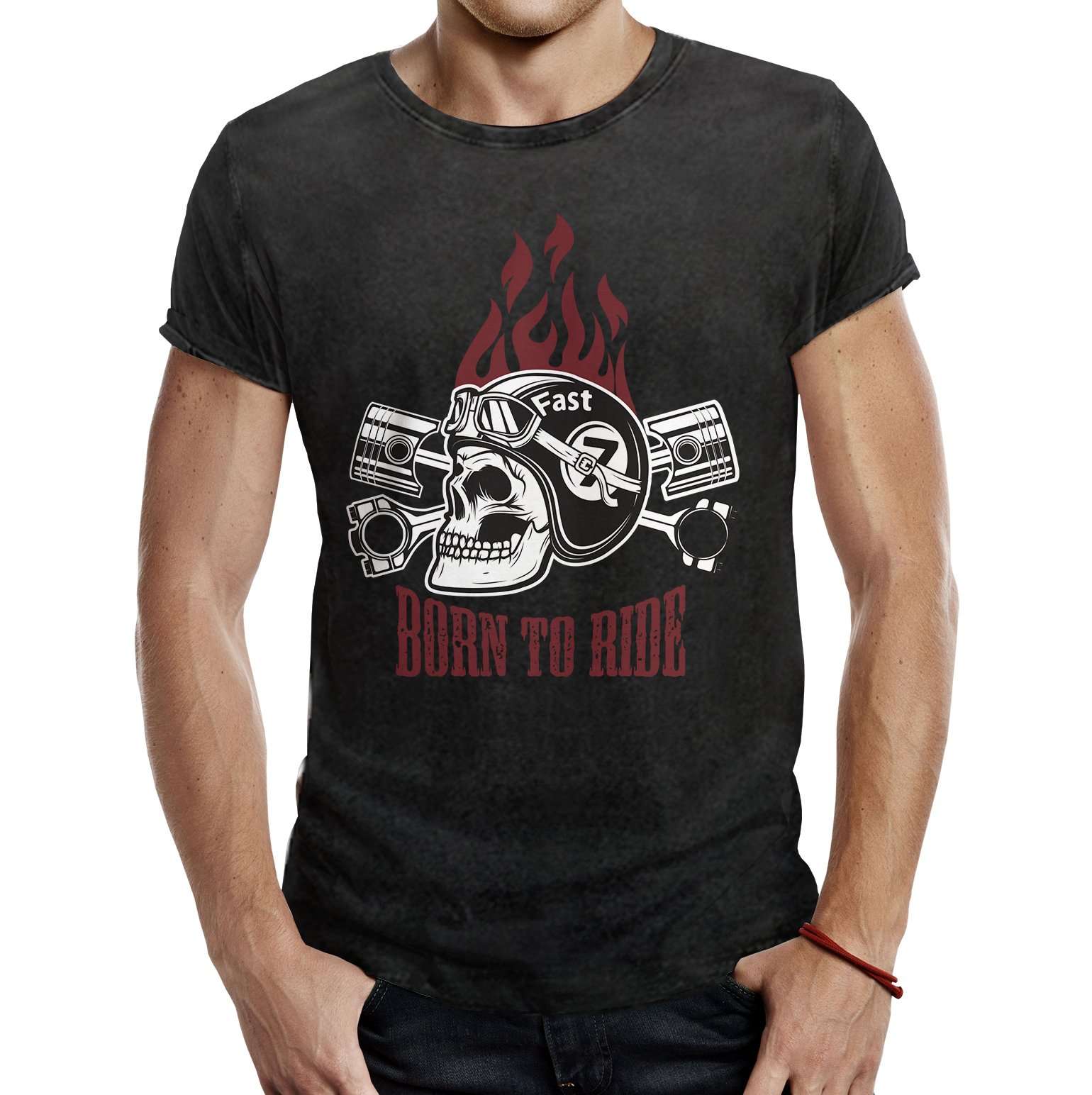 Camiseta Motera Born To Ride Husky