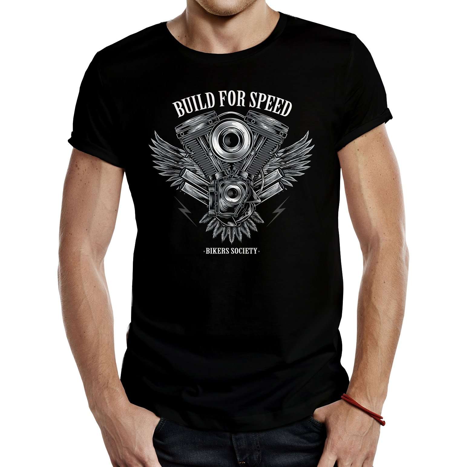 Camiseta Motera Build for Speed Negra