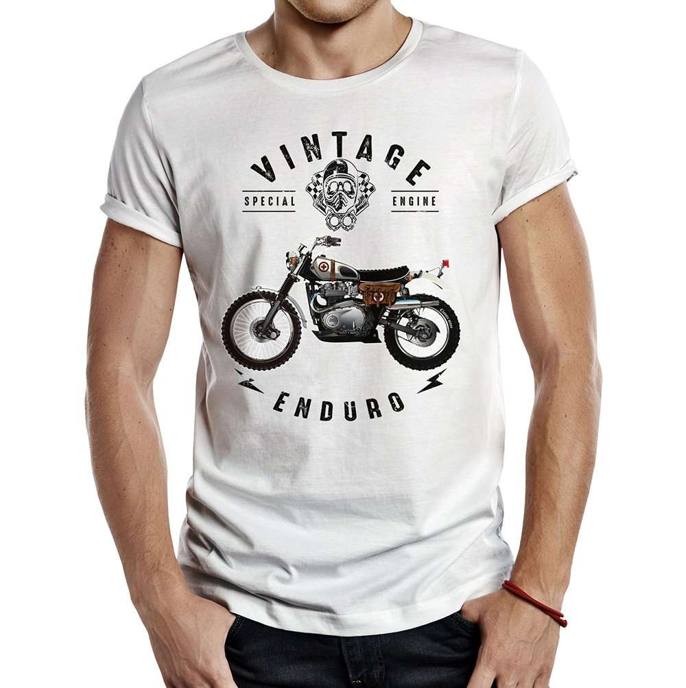 Camiseta enduro vintage blanca