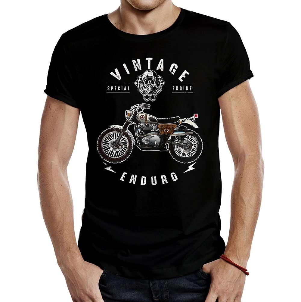 Camiseta enduro vintage negra