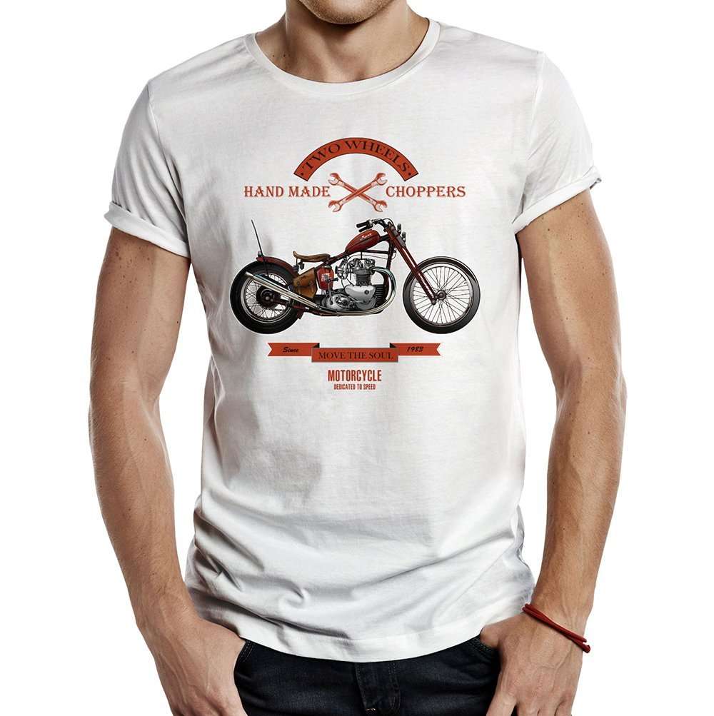 camiseta Hand Made Choppers blanca