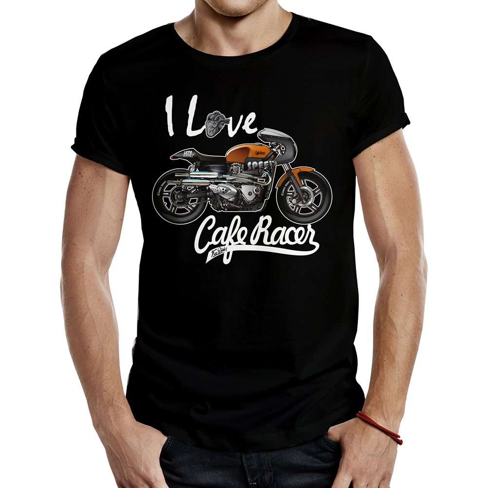 camiseta I love Cafe Race negra