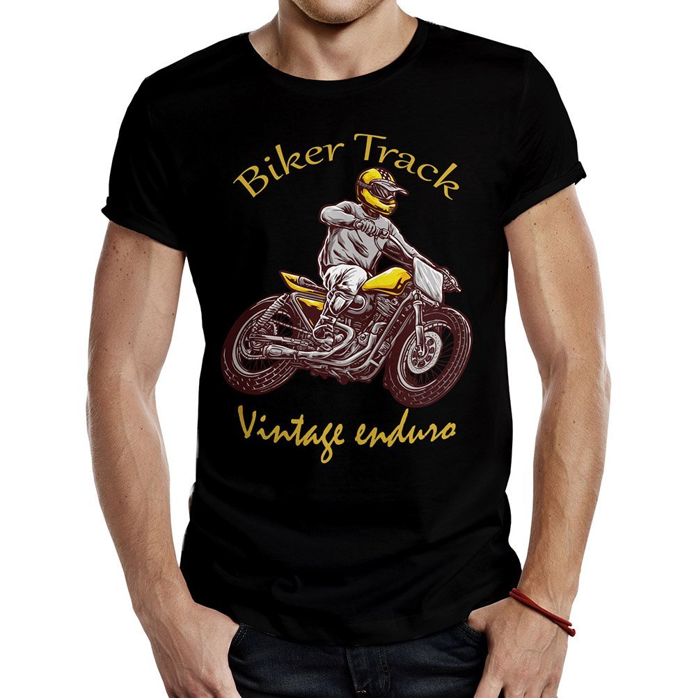 camiseta biker track custom negra