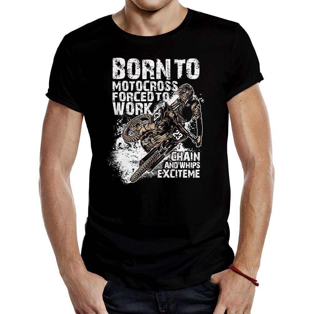 camiseta born to motocross negra