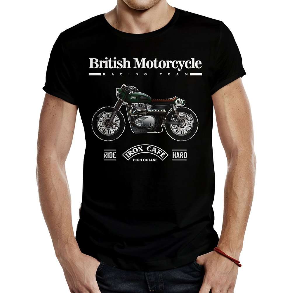 camiseta bristish iron cafe negra