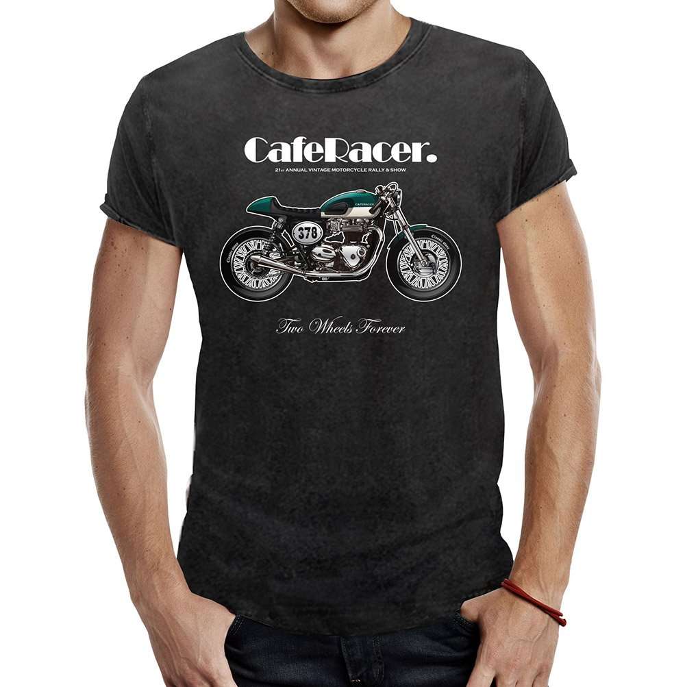 camiseta cafe race Two Wheels Forever husky