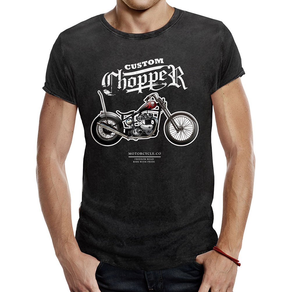 camiseta custom chopper motorcycle husky