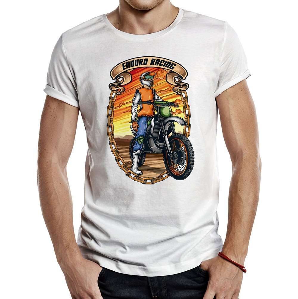 camiseta enduro racing blanca