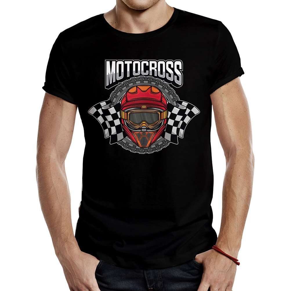 camiseta motocros helmet racing negra
