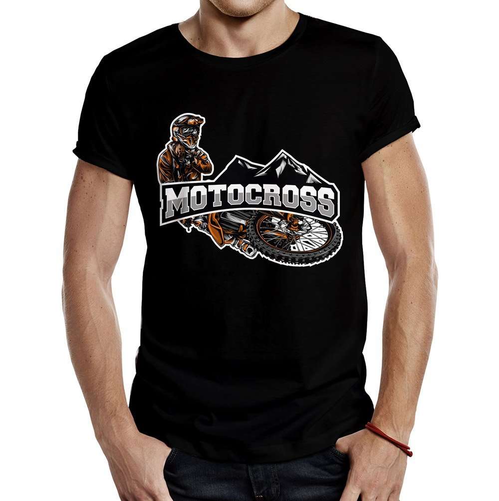 camiseta motocross free style negra