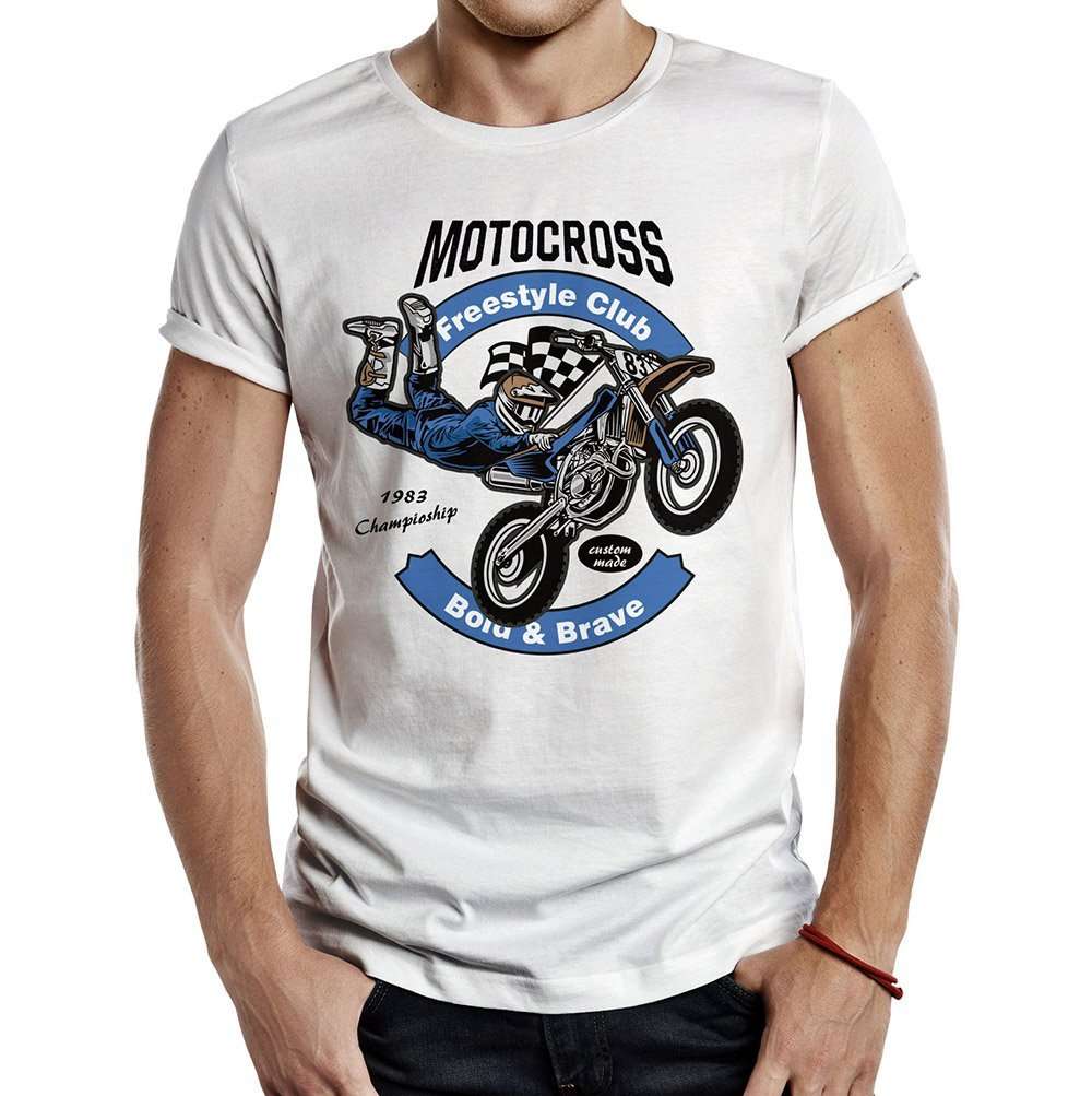 camiseta motocross frestyle club blanca