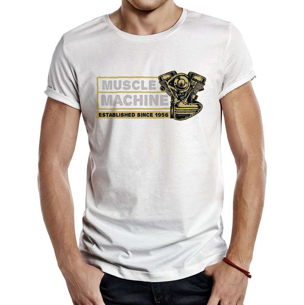 camiseta muscule machine blanca