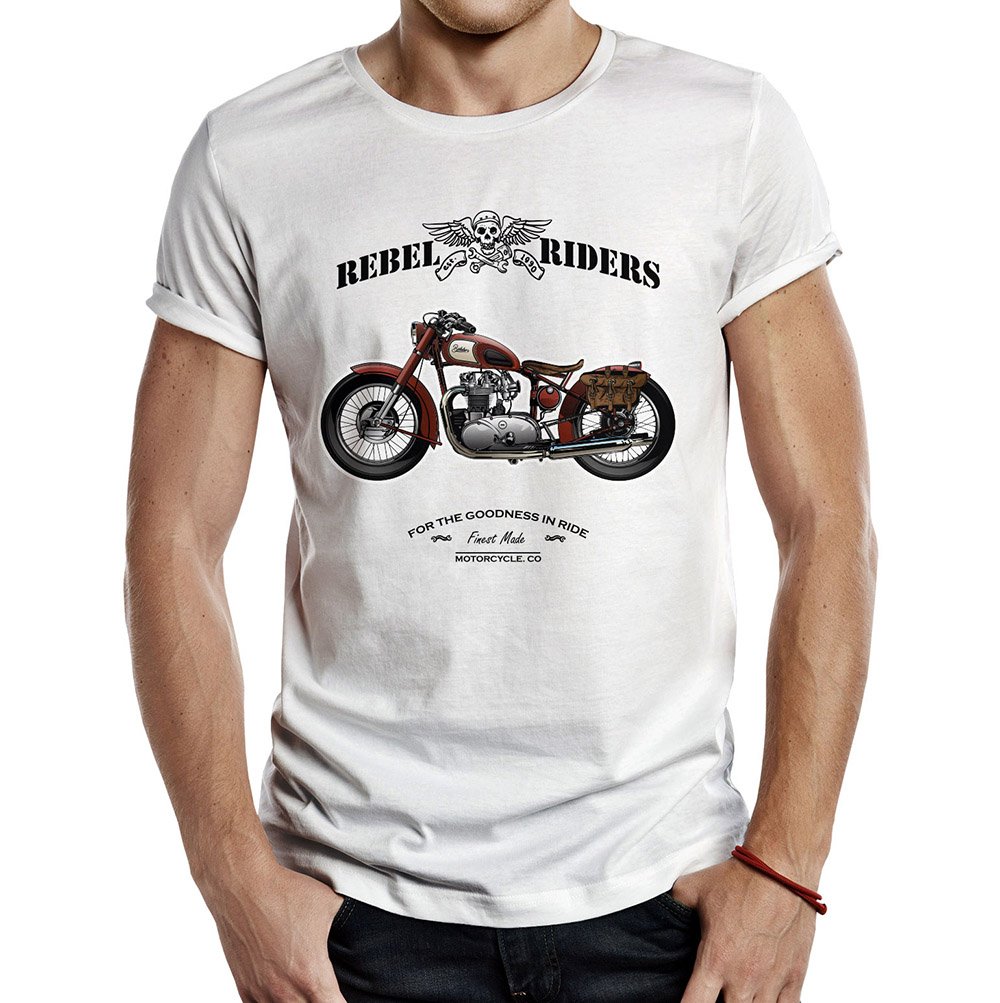 camiseta rebel riders goodness in ride blanca