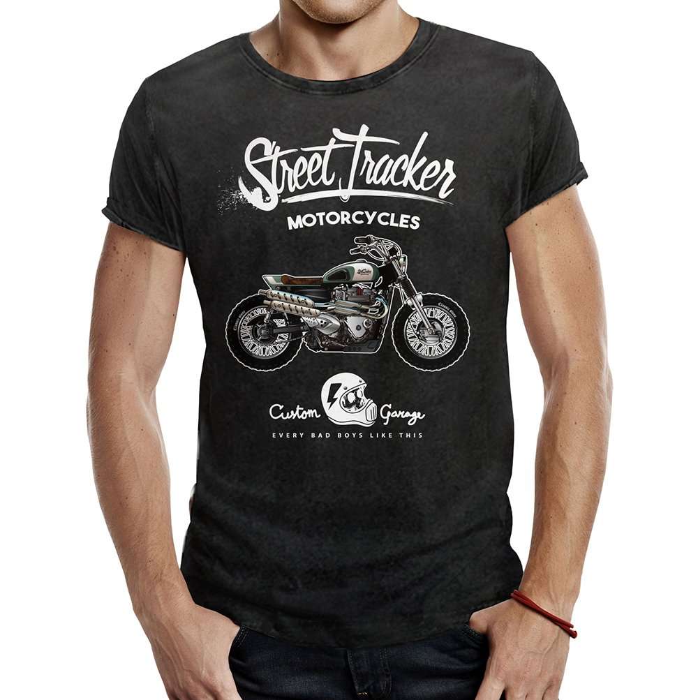 camiseta street tracker custom garage husky
