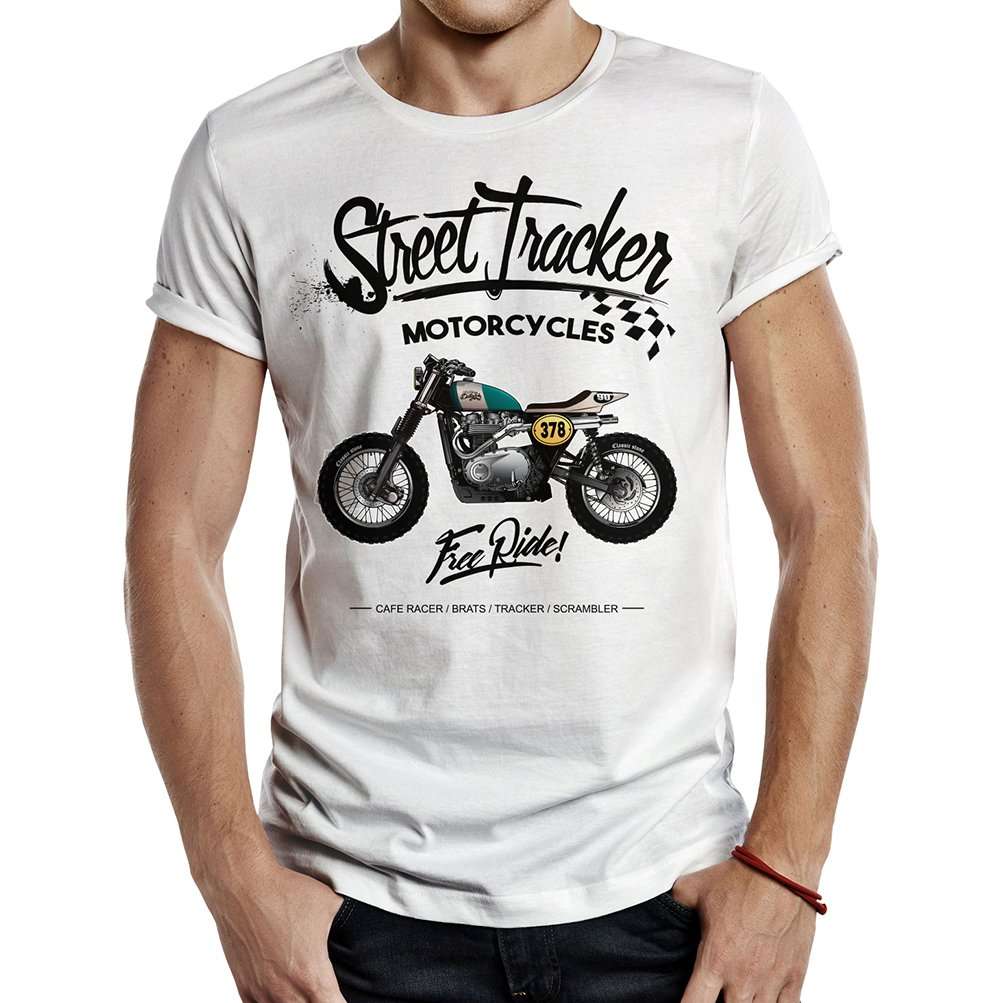 camiseta street tracker free ride blanca