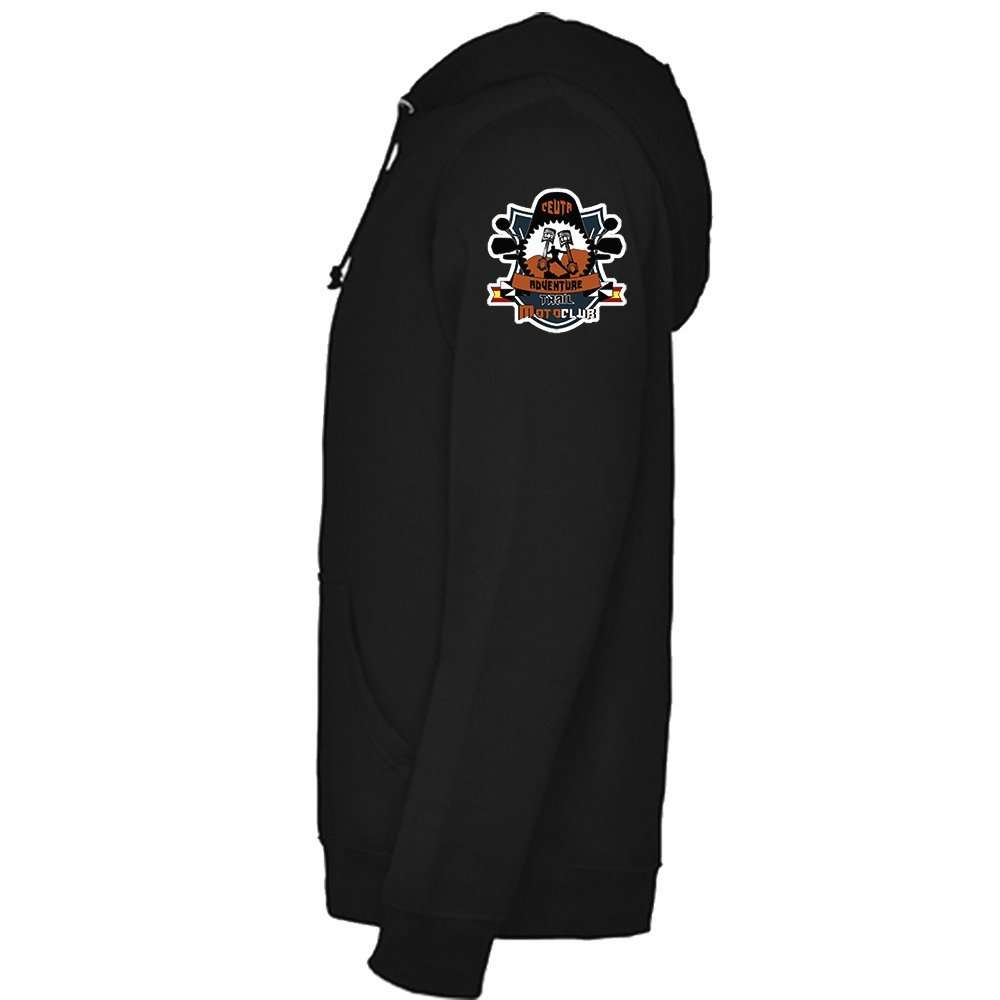 sudadera capucha negra hombre trail ceuta manga izq