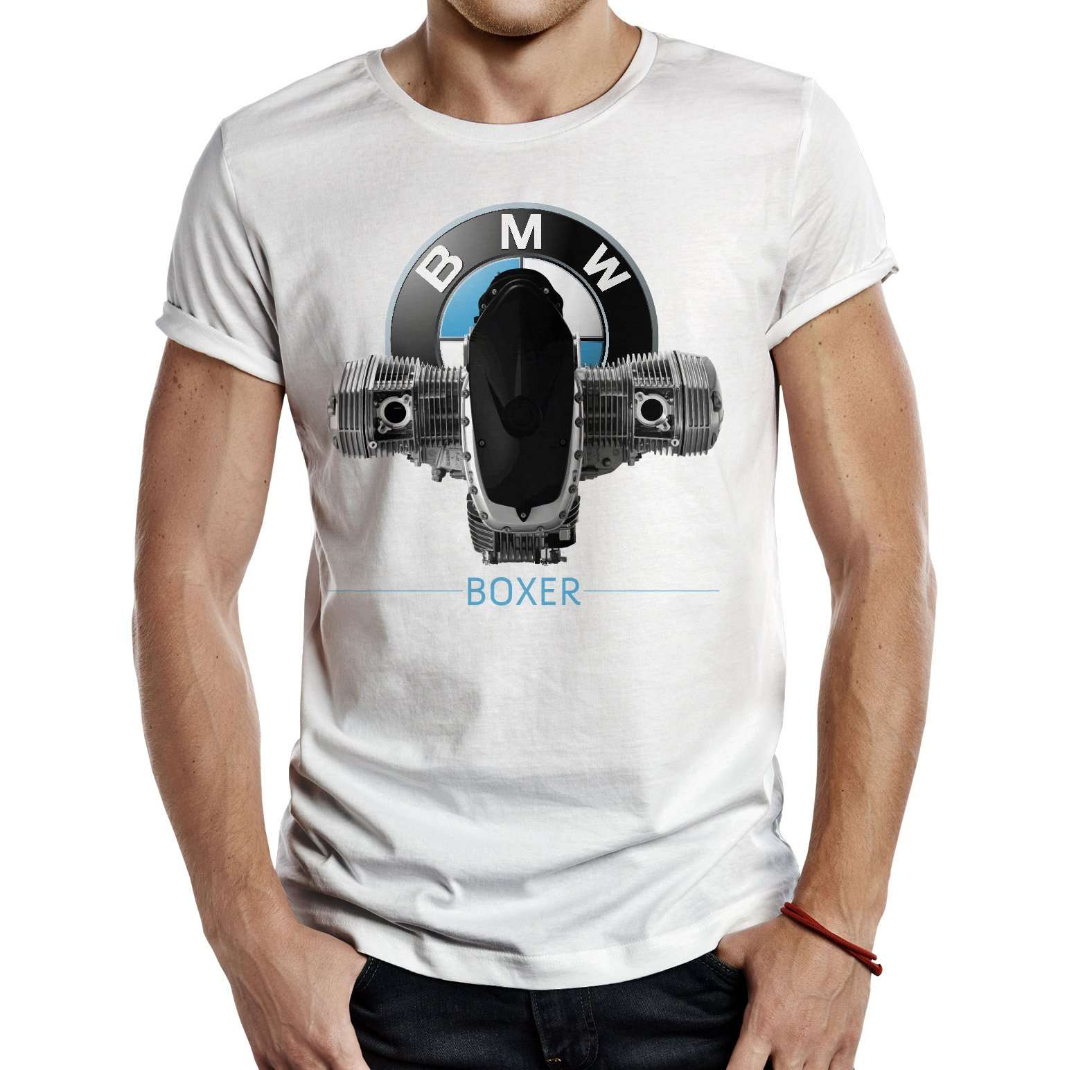 camiseta bmw boxer blanca