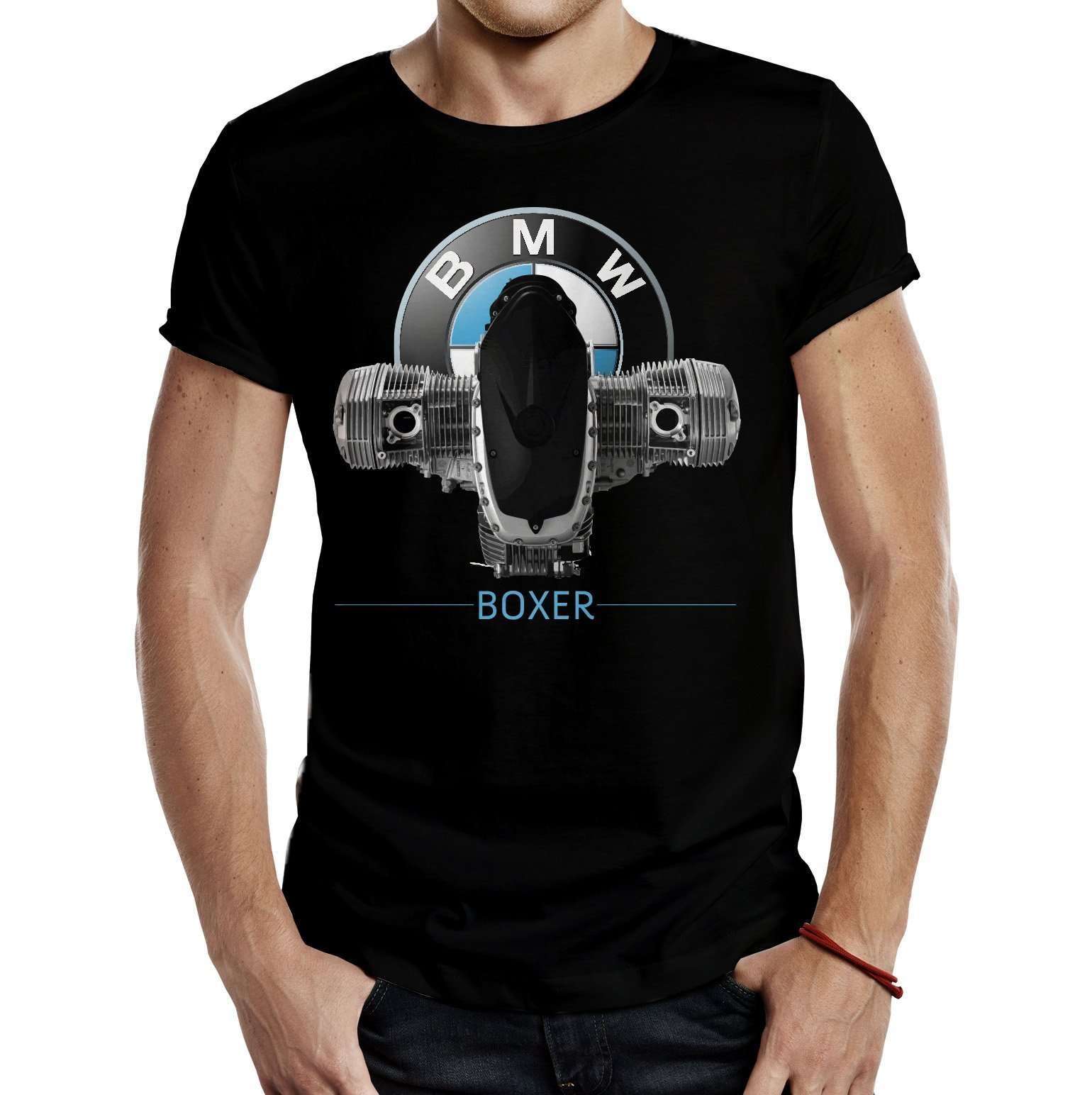 camiseta bmw boxer negra