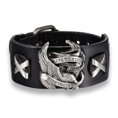 PULSERA MOTERA CUSTOM LIVE TO RIDER NEGRA