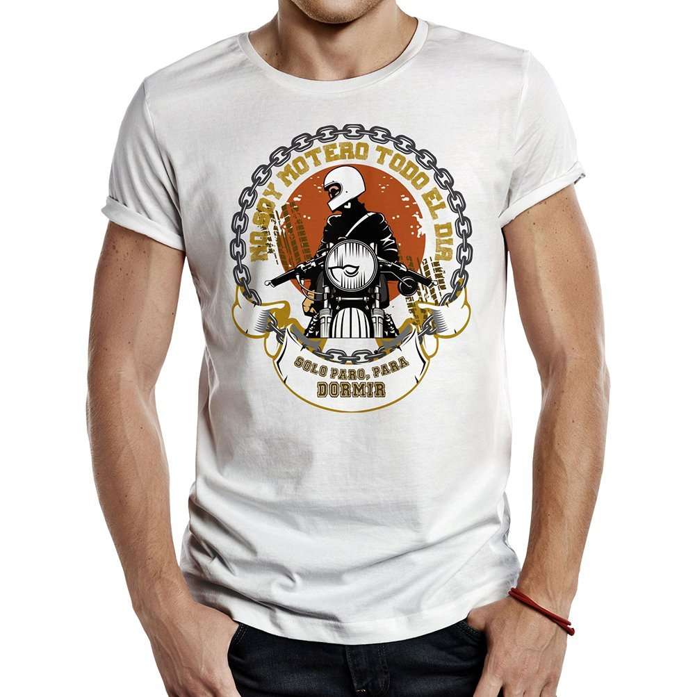 camiseta blanca no soy motero todo el dia 2