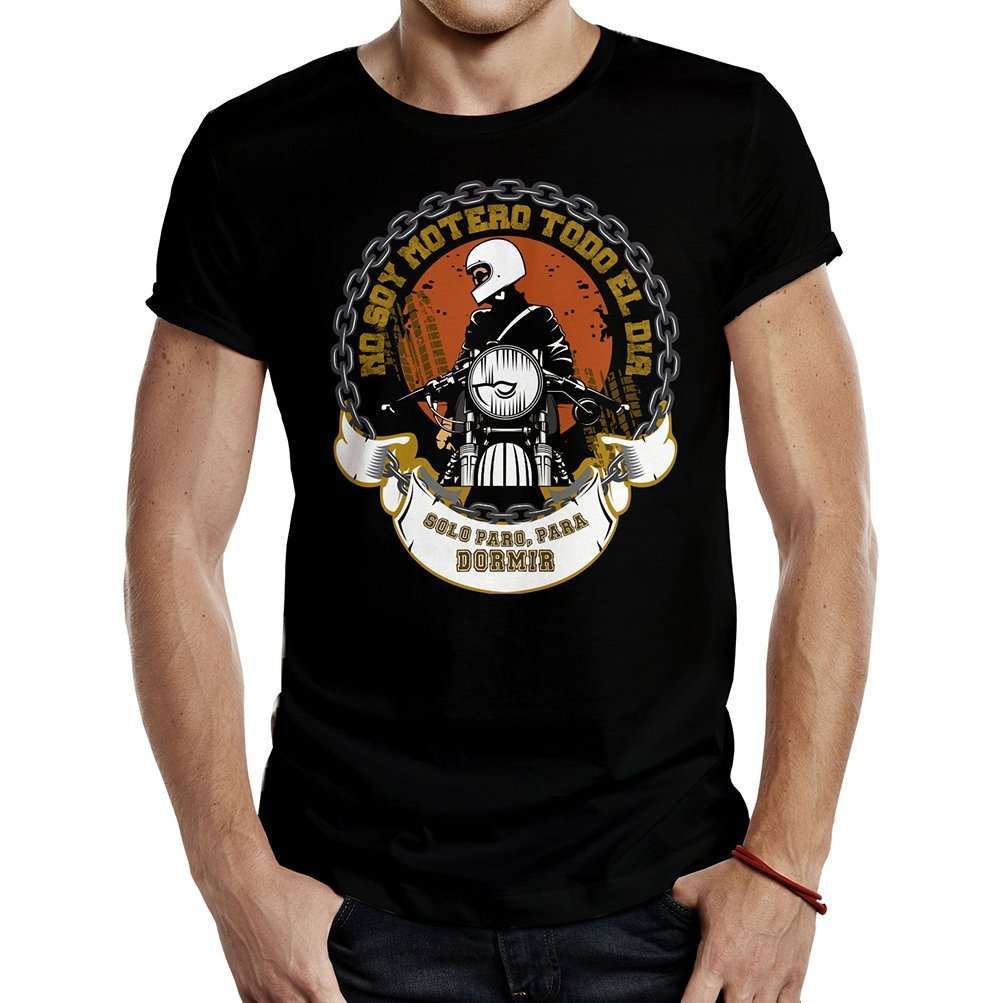 camiseta negra no soy motero todo el dia 2
