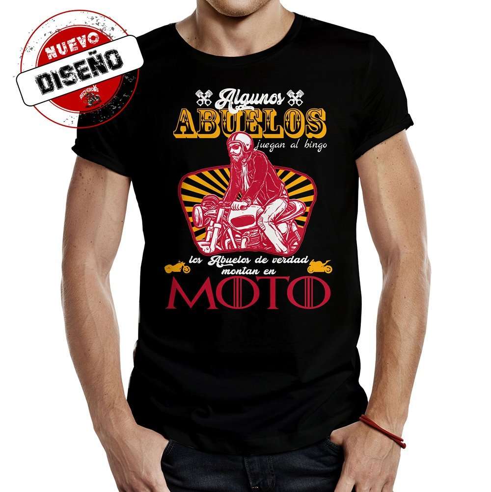 camiseta abuelo motero V2 negra