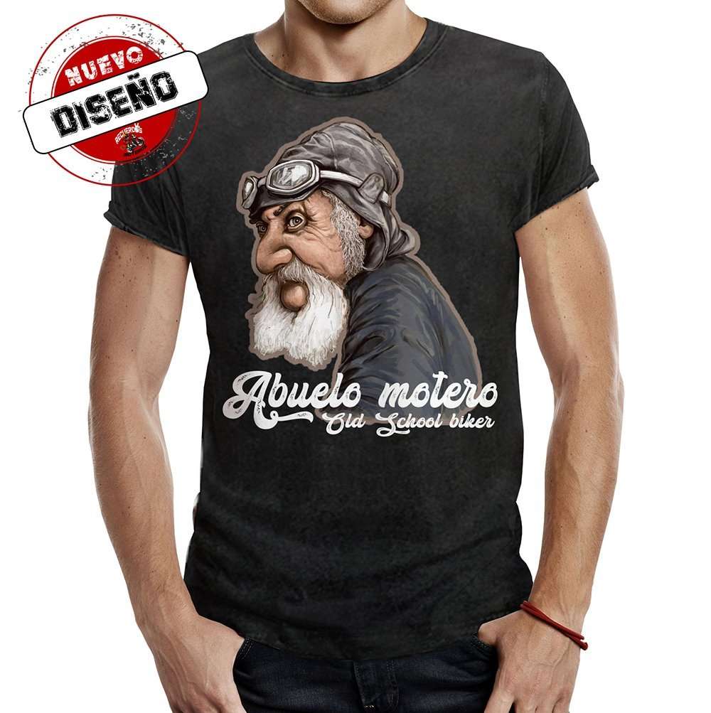 camiseta abuelo motero old school husky new