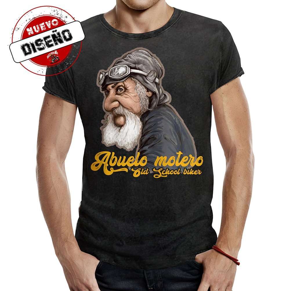 camiseta abuelo motero old school husky tn new