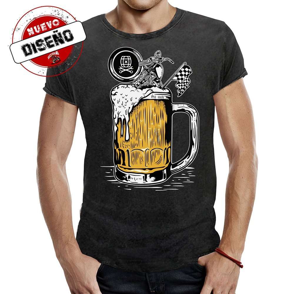 camiseta cerveza motera husky