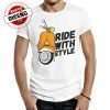 camiseta motera wide with style blanca