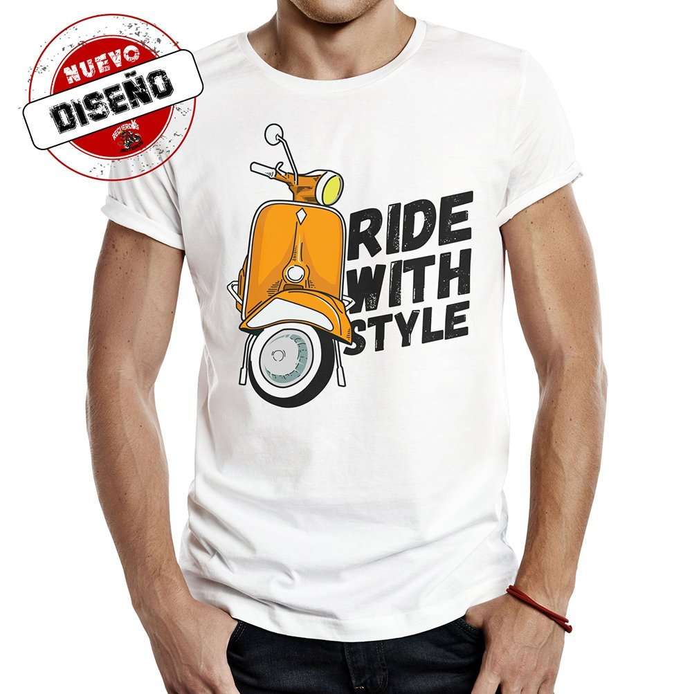 camiseta motera wide with style blanca