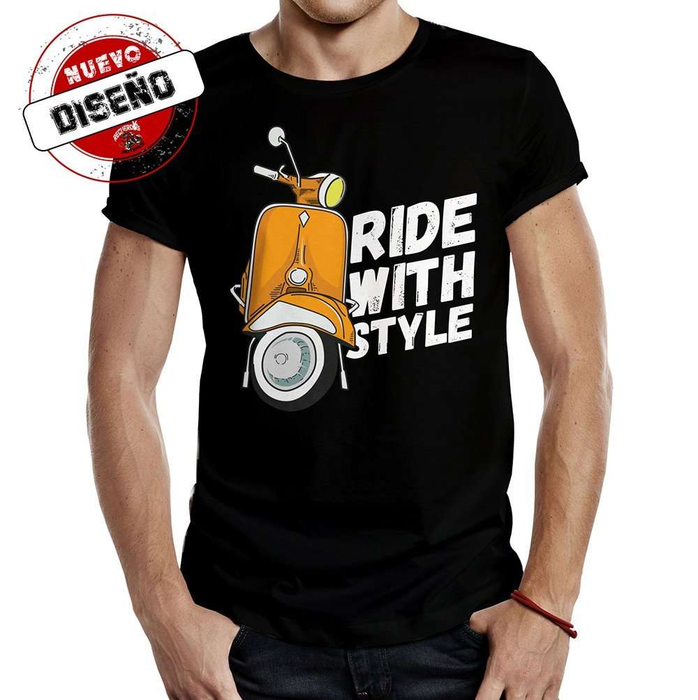 camiseta motera wide with style negra