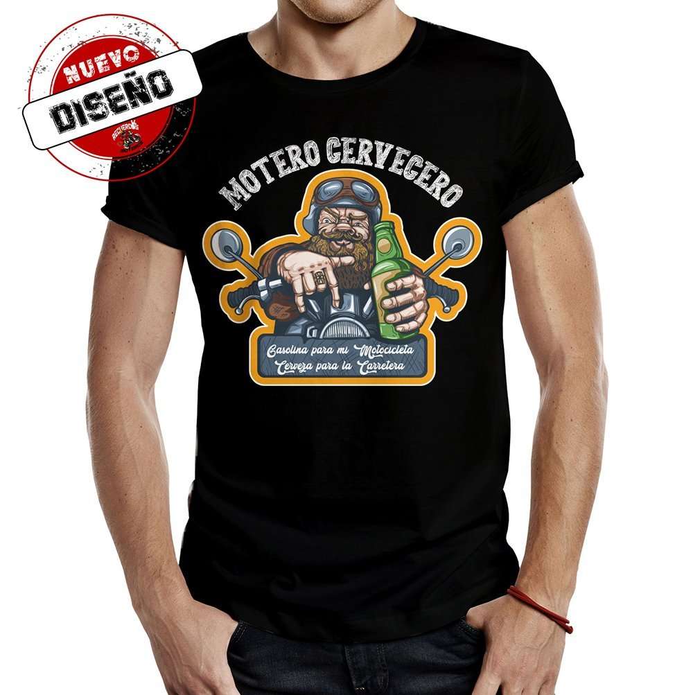 camiseta motero cervecero negra new