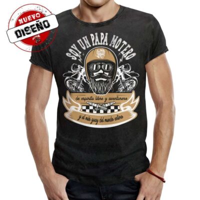 Camiseta soy papa motero