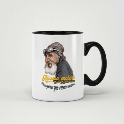 Taza Abuelo Motero Old School