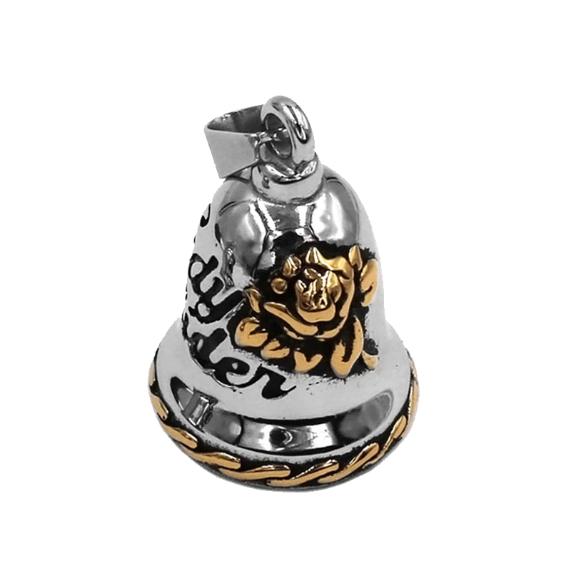 campana motera lady rider oro y plata