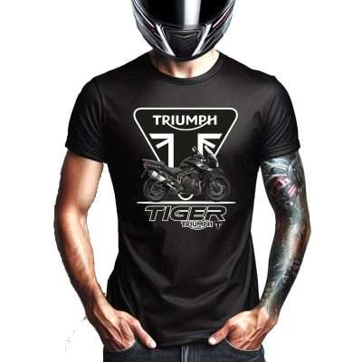 Camiseta motero triumph tiger negra