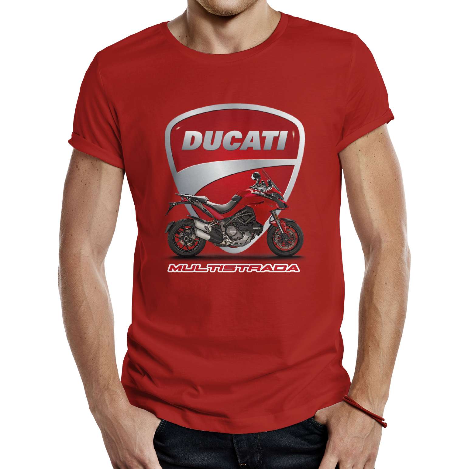 40540580 - man wearing blank t-shirt camiseta roja