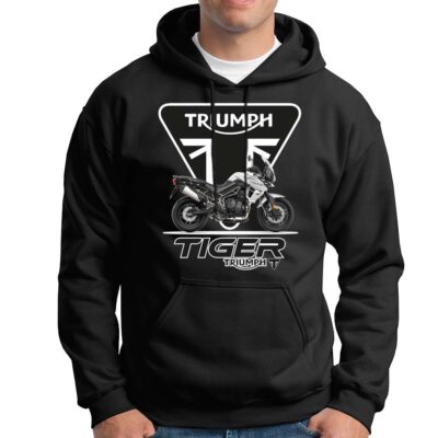 Sudadera Capucha Motera triumph tiger blanca