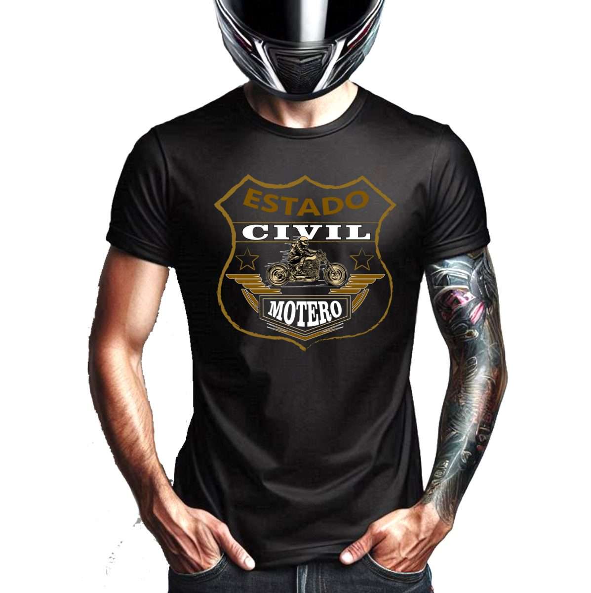 40540580 - man wearing blank t-shirt Estado civil motero negra scaled